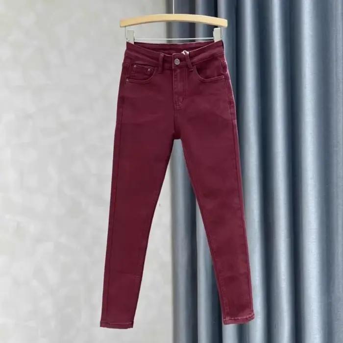 Jean pour femmes printemps automne Version européenne taille haute élastique mince botte serrée
