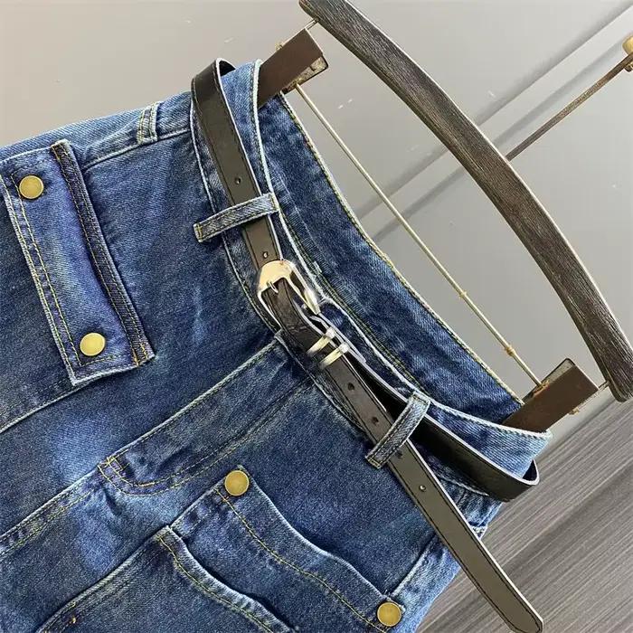 Jupe courte en Denim foncé pour femmes