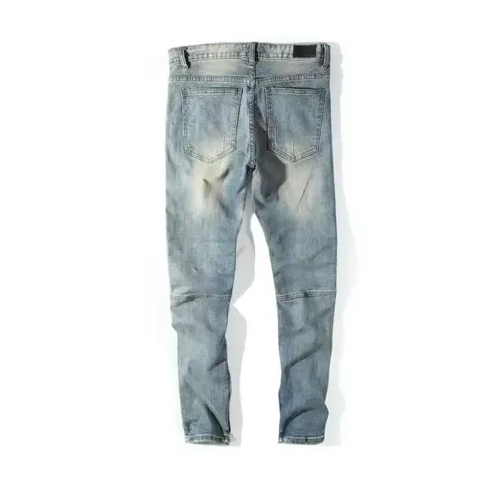 Jean homme déchiré avec trous pantalon cassé