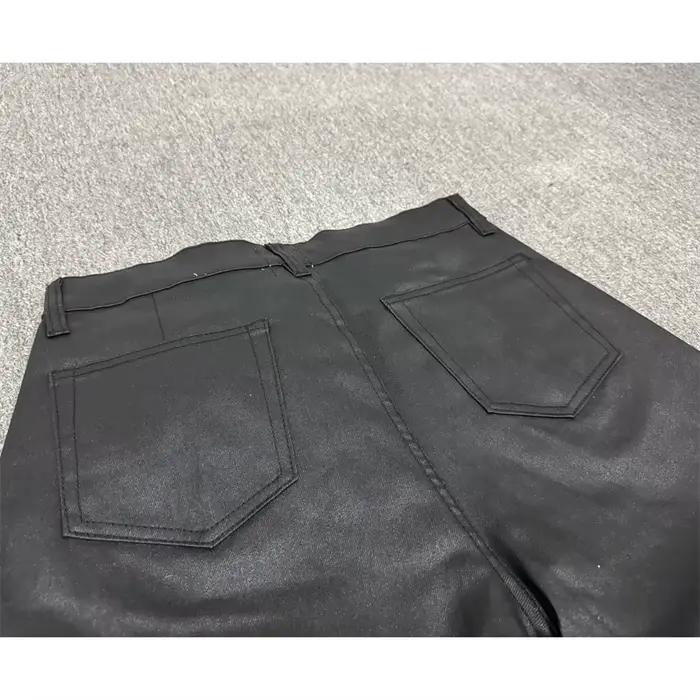 Jean de rue Style RO 25SS Nouvelle Couleur Originale Tube Droit Denim Noir Hommes Occasions Décontractées