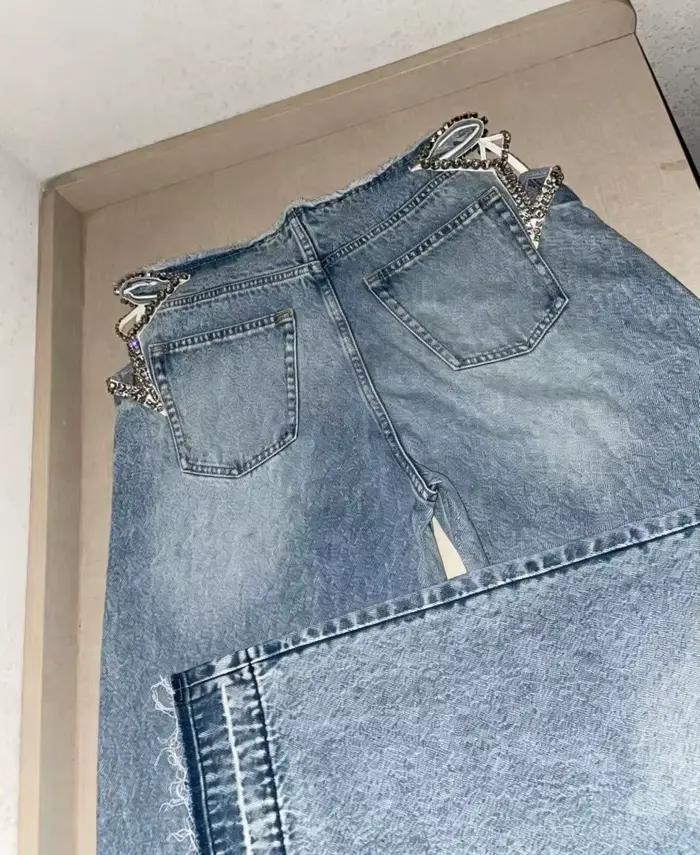 Jeans taille haute rétro américain pour filles