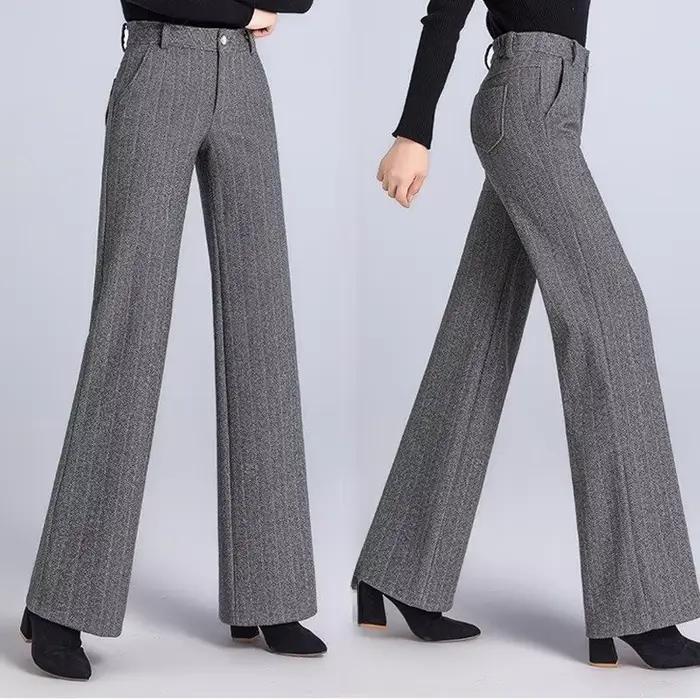 Pantalon baggy taille haute pour femme