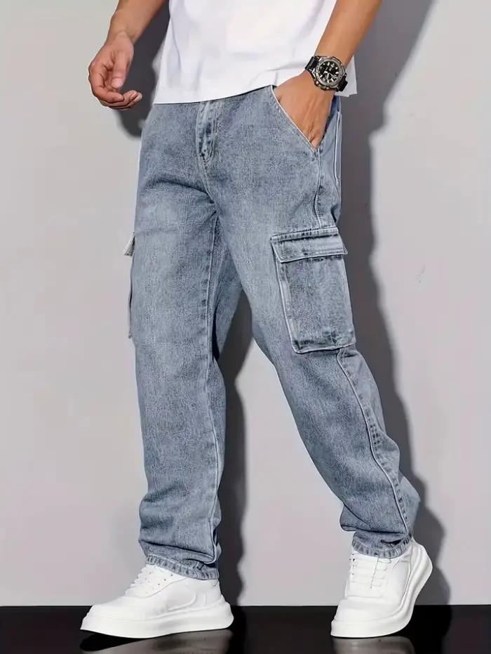Jeans cargo décontractés rétro américains pour hommes