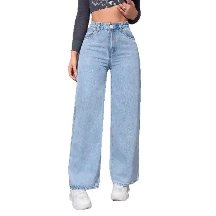 Jeans femmes Denim pantalon large jambe