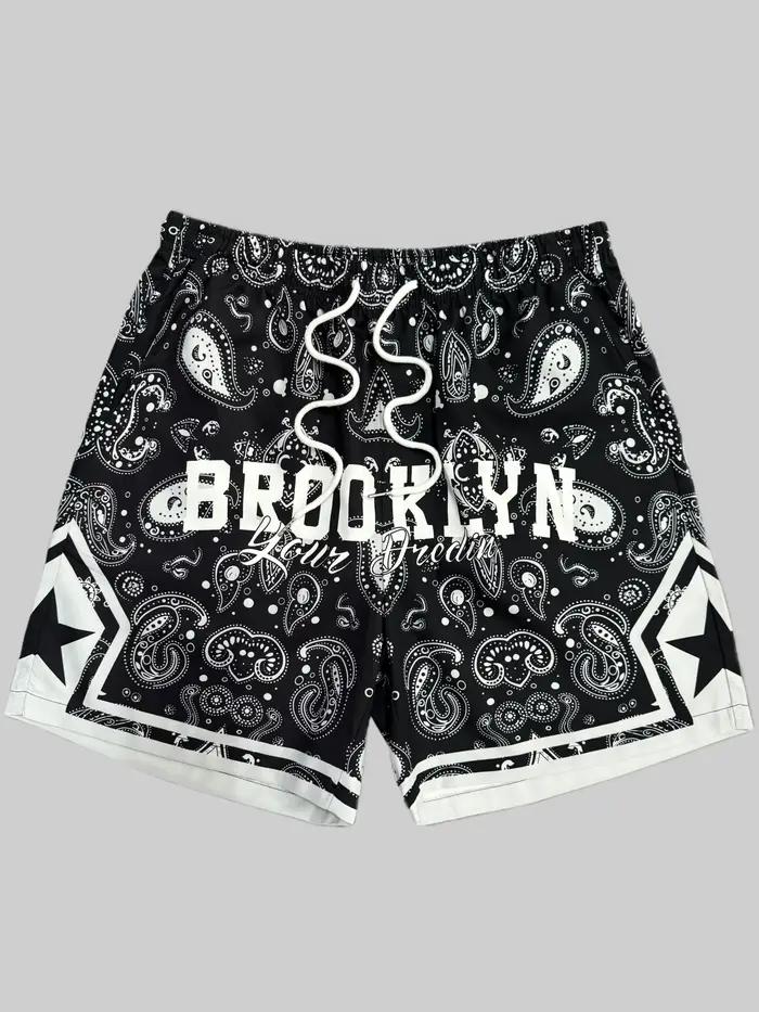 Shorts de basket-ball d'été classiques rétro confortables imprimés