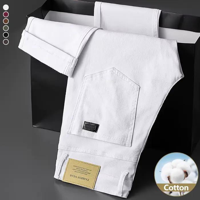Jean blanc en coton pour hommes