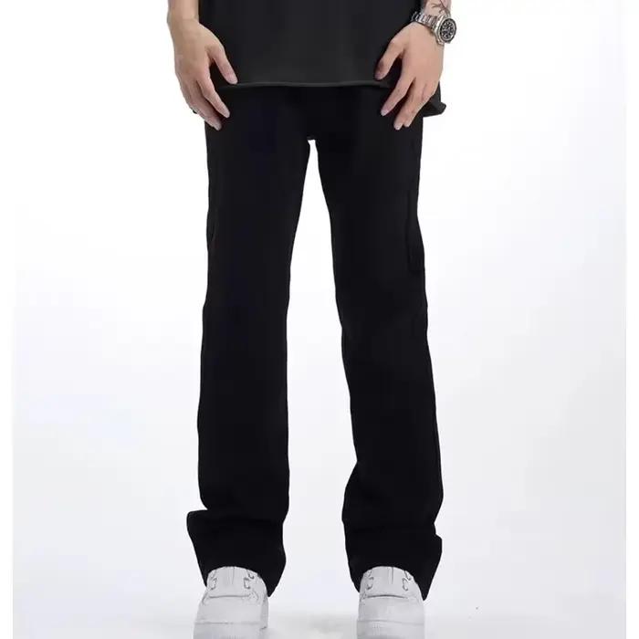 Homme couleur unie coupe ample jean unisexe 2025 printemps été nouveau pantalon américain décontracté mode minceur Micro