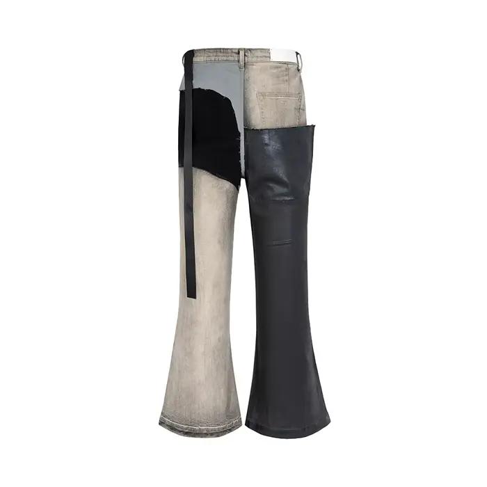 RO Style Ribbons Patchwork Gradient Stacked Warm Pants