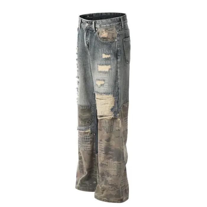 POPDADA américain nouveau jean couture à la mode rue Vintage hommes et femmes pantalon ample tendance Ropa hombre