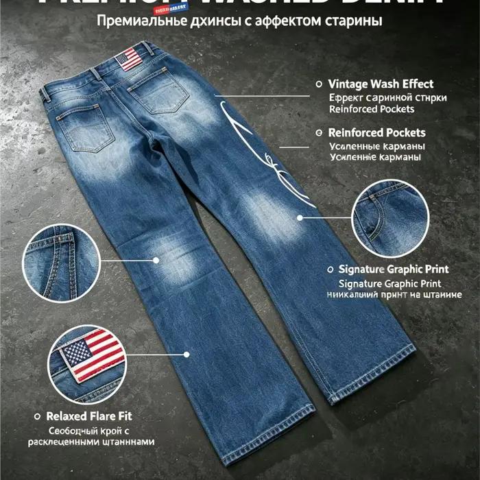 Jean Vintage imprimé pour femme