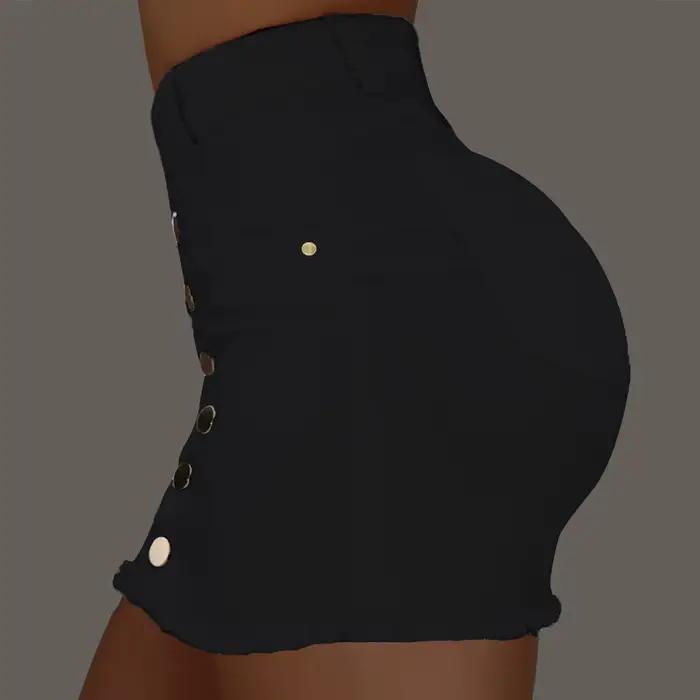 BKLD – Mini jupe en jean extensible pour femmes