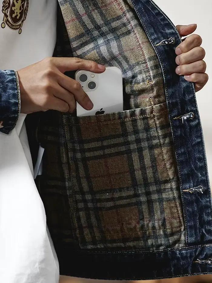 Grande taille veste en jean hommes Vintage mode Streetwear ample décontracté surdimensionné Denim Cargo