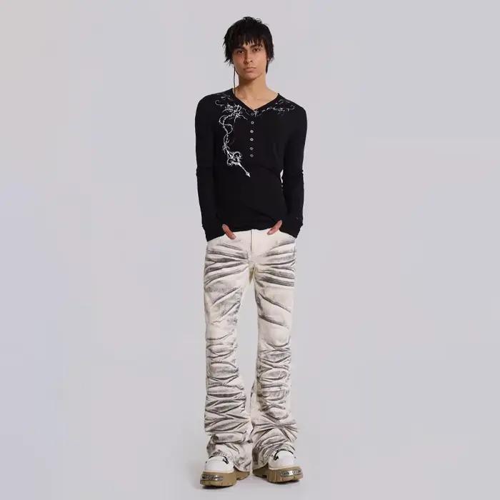 Jeans rétro Y2K blanc arctique
