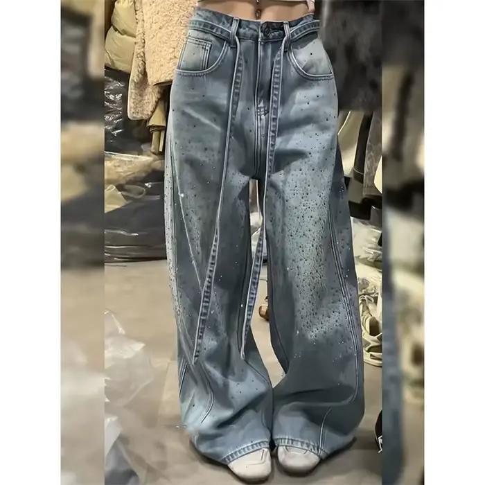 Jean ample en denim pour femme style coréen