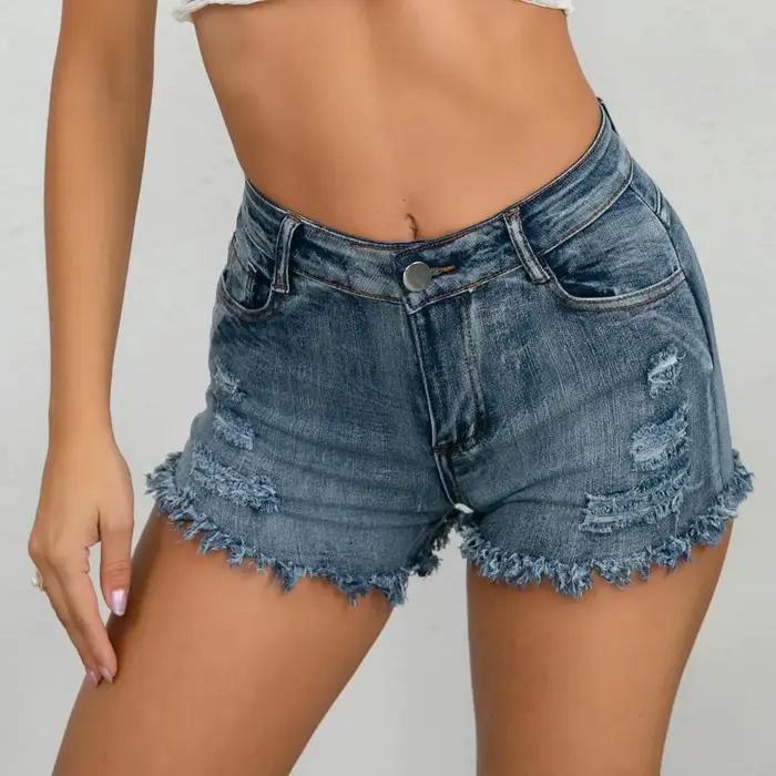 Short en jean pour femmes, style sexy et club, couleur noire blanche bleue, taille haute, élastique, nouvelle collection été 2026