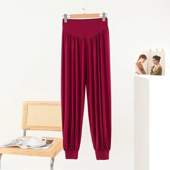 Pantalon sarouel en modal pour femmes, décontracté et élégant, coupe ample, haute élasticité, pour yoga, danse et sport, printemps été