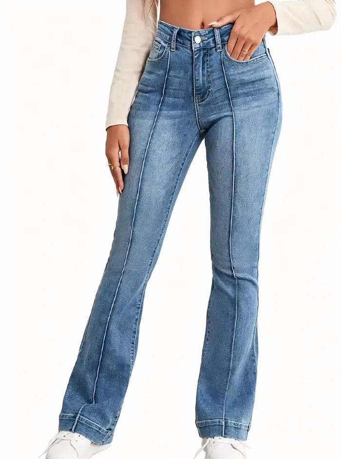 Jean taille haute évasé pour femme