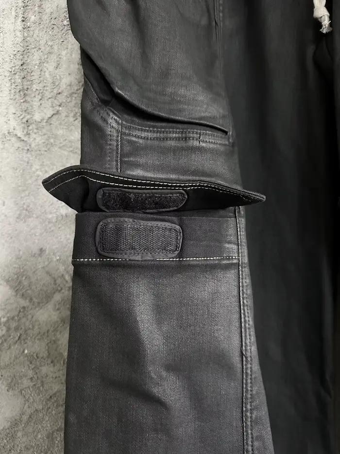 Owen Seak hommes huile cire jean surdimensionné Denim gothique