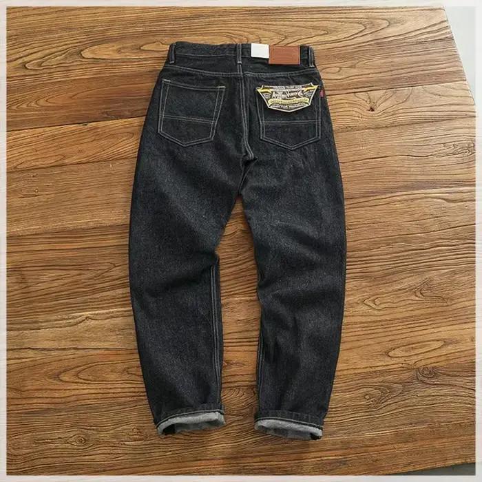 Jean Slim Vintage en Denim pour Homme, Pantalon Droit, Couleur Primaire, Foncé