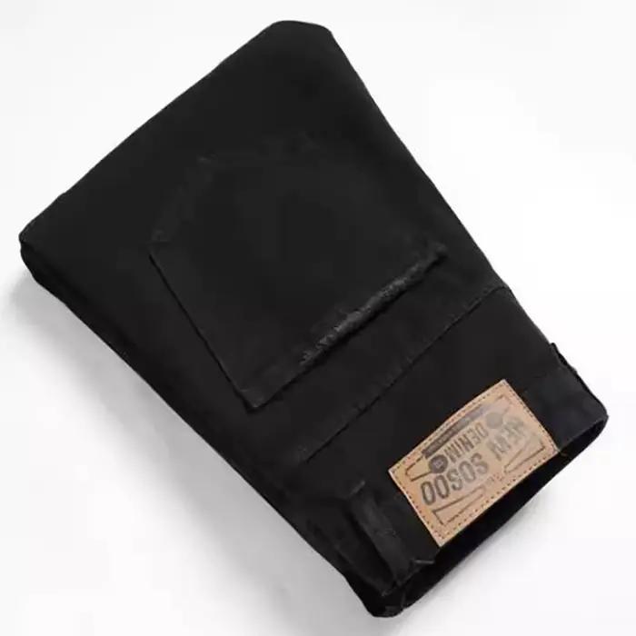 Jean déchiré noir rétro pour hommes