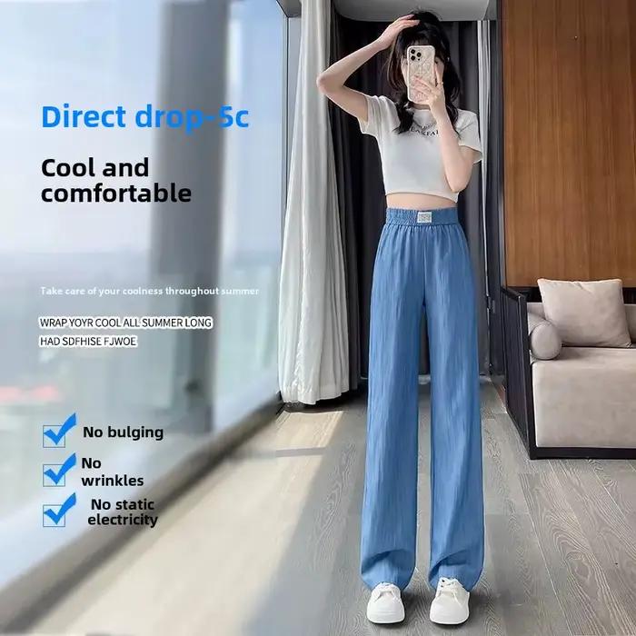 Pantalon en jean à jambes droites pour femmes