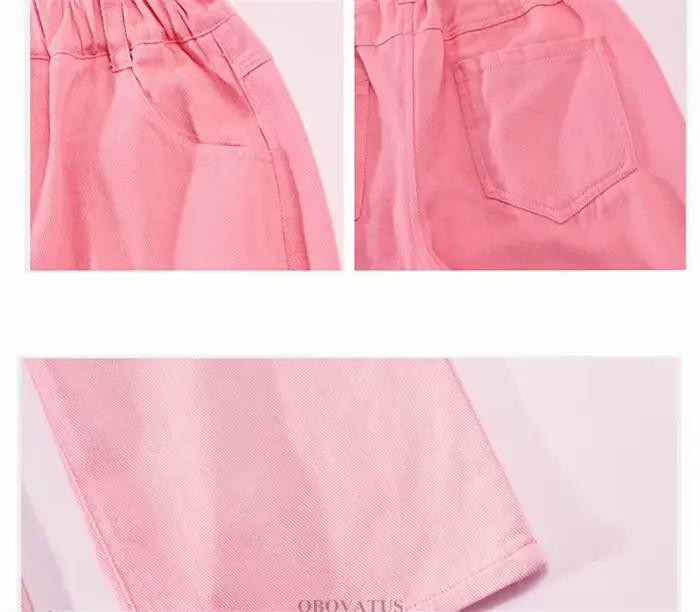 Mode enfant rose dégradé jean pour fille haute rue détruire Denim pantalon enfants concepteur cassé déchiré