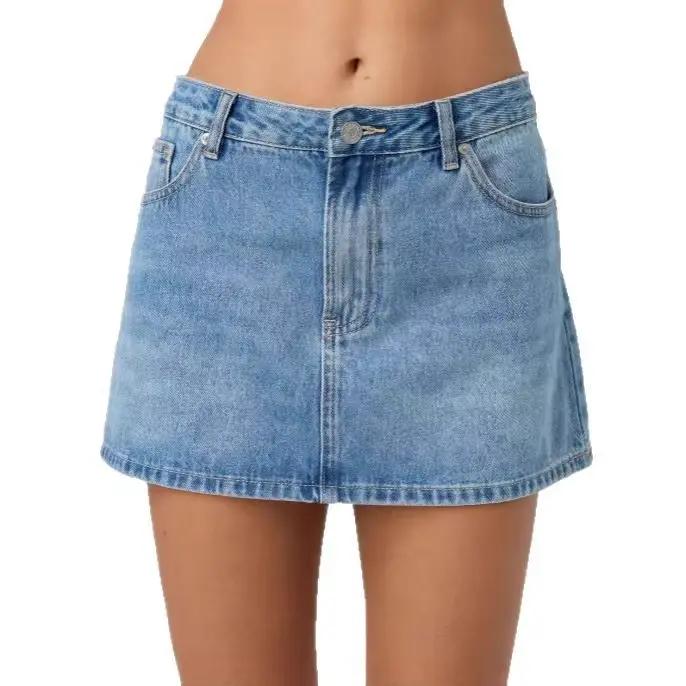 Jupe en jean délavé pour femmes