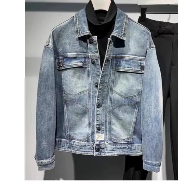 Blouson en jean tendance pour homme – Nouvelle collection Printemps 2026 – Coupe ajustée polyvalente – Effet délavé
