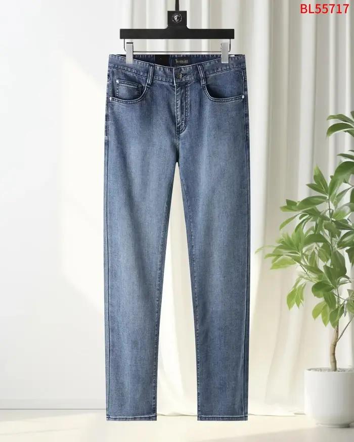 BLLIYOSS BILLIONAIRE jean mince coton hommes 2025 printemps été nouvelle mode broderie confortable extérieur grande taille 30-40 pantalon