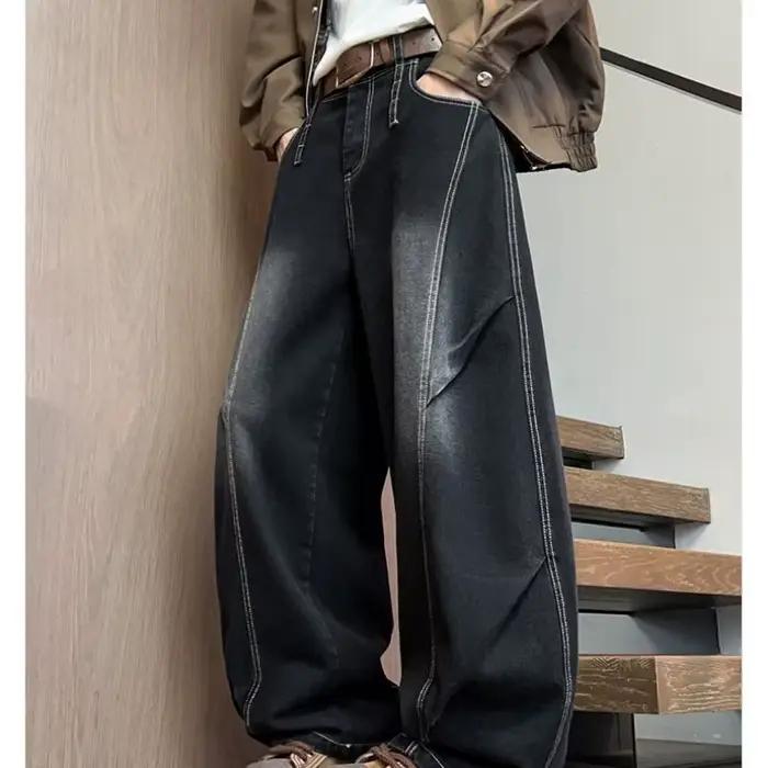 Nouveau jean japonais rétro délavé vintage pour hommes et femmes