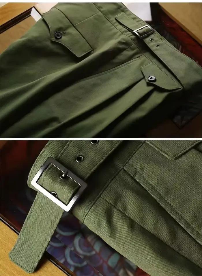 Pantalon Gurkha vert Vintage pour hommes