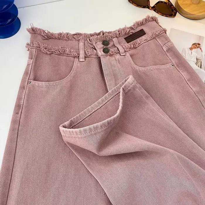 Jean Rose de Style Coréen pour Femme