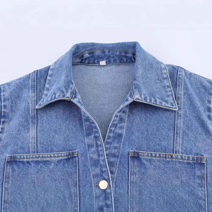 Ensemble jupe courte style denim rétro pour femme