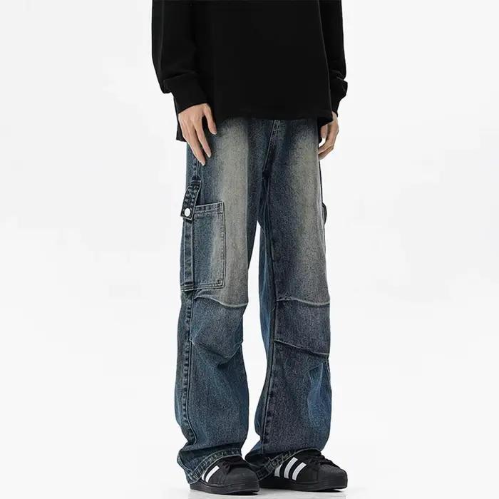 Jean rétro délavé 2026 ample homme style urbain américain polyvalent toutes saisons occasions quotidiennes