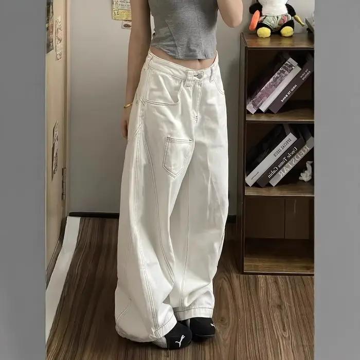 Jean en Denim blanc taille haute
