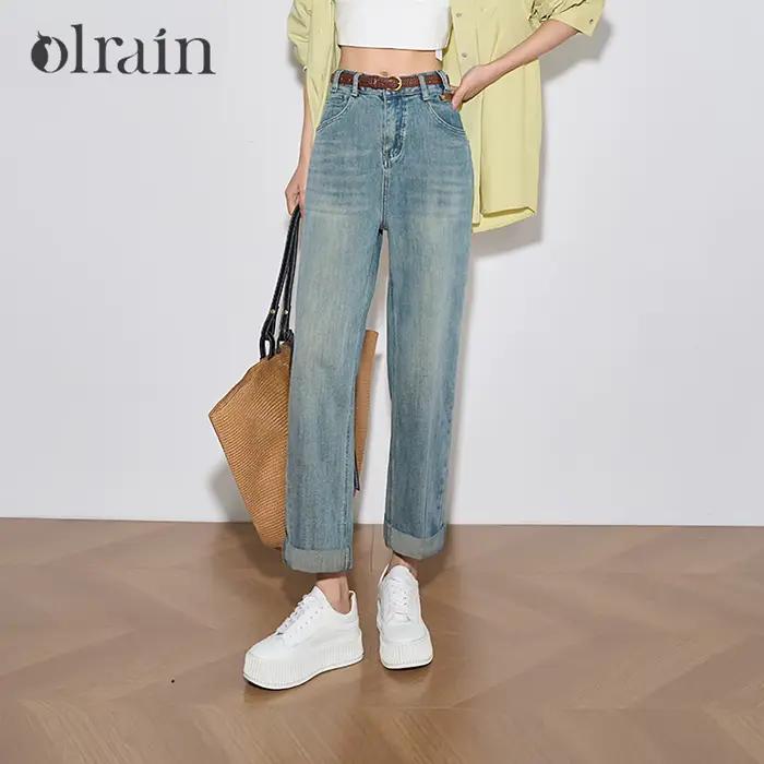 OLrain Jean en denim tendance pour femme