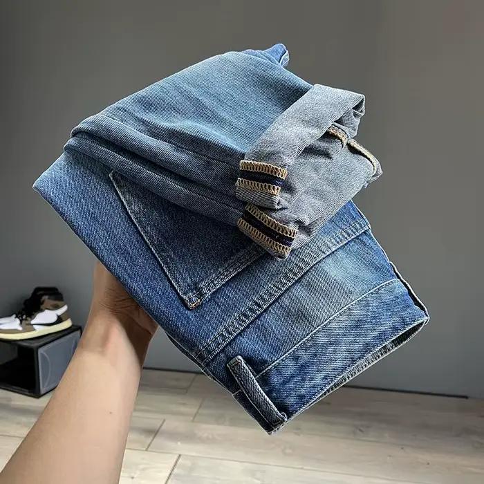 Jean déchiré en pur coton pour hommes