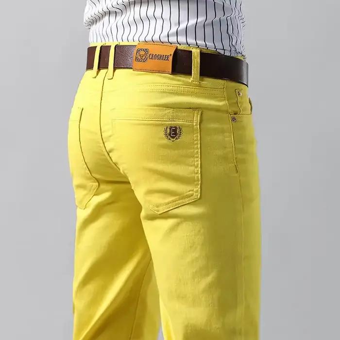 Jean extensible en Denim coloré pour hommes