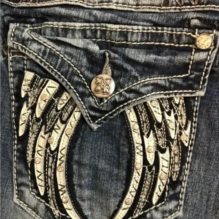 Jean Baggy BiggOrange pour femme, jeans amples avec broderie, style vintage, Harajuku gothique, Hip-Hop, jambes larges, denim de coton