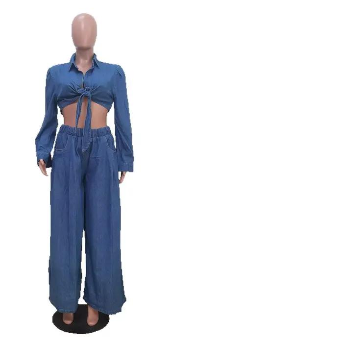 Ensemble de jeans décontractés à jambes larges