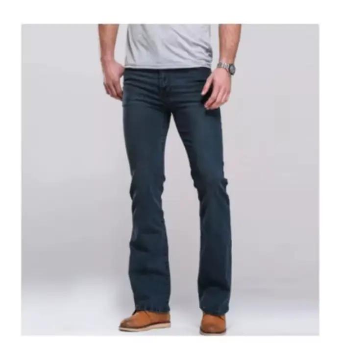 Pantalon évasé en toile de haute qualité style rétro pour hommes, idéal pour les occasions de shopping automnales