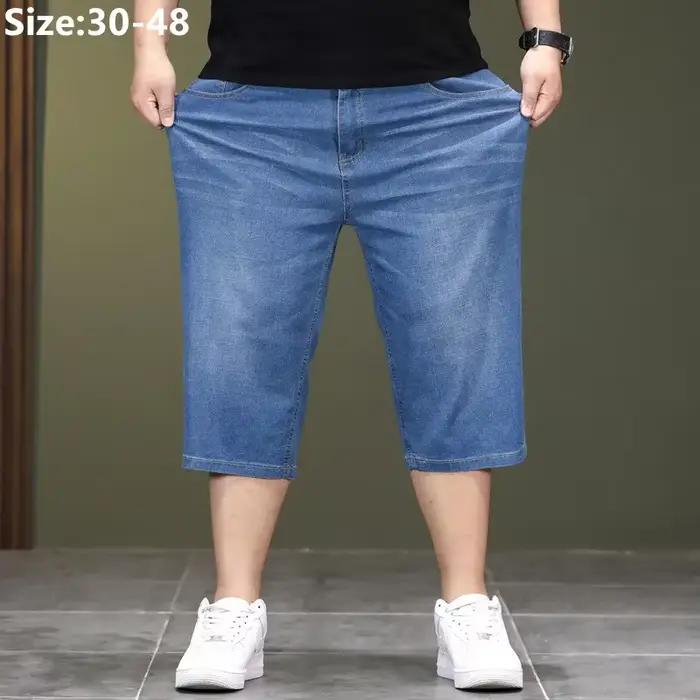 At-Short long en jean taille haute pour homme