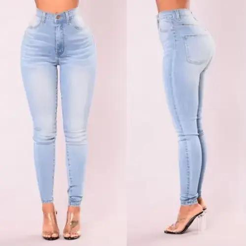 Jean Sexy femmes Denim pantalon maigre taille haute Stretch dame