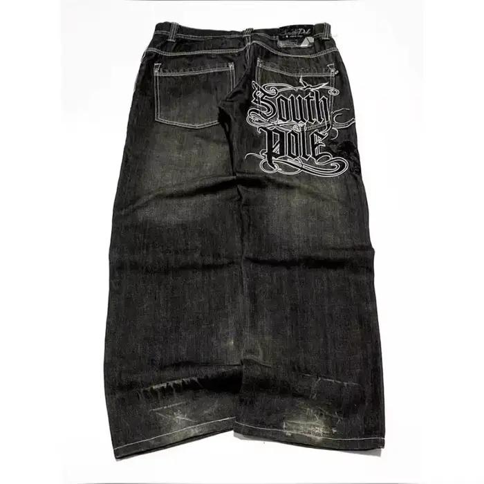 Jean ample brodé avec lettres pour hommes