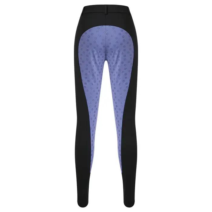 Pantalon d'équitation pour femmes avec siège en silicone, poches avant, design patchwork batik, idéal pour entraînement et compétitions équestres