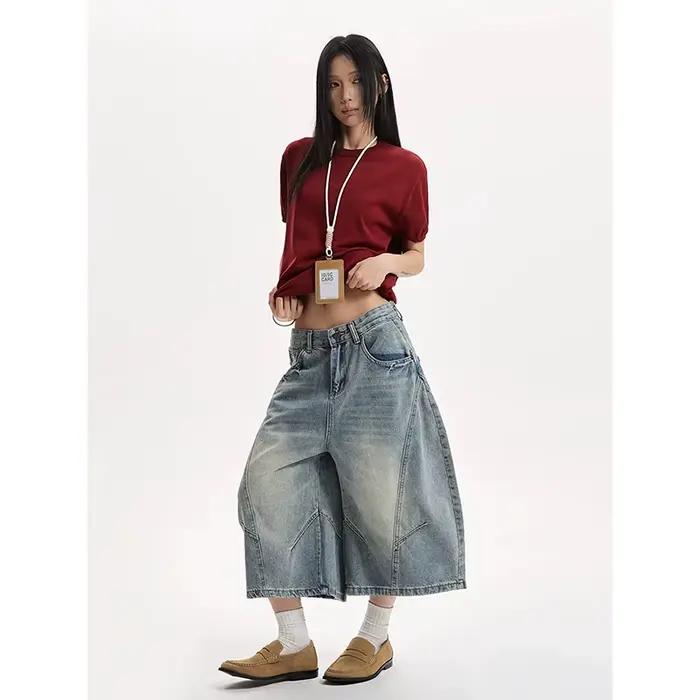 YIBASHU Short en jean pour femme