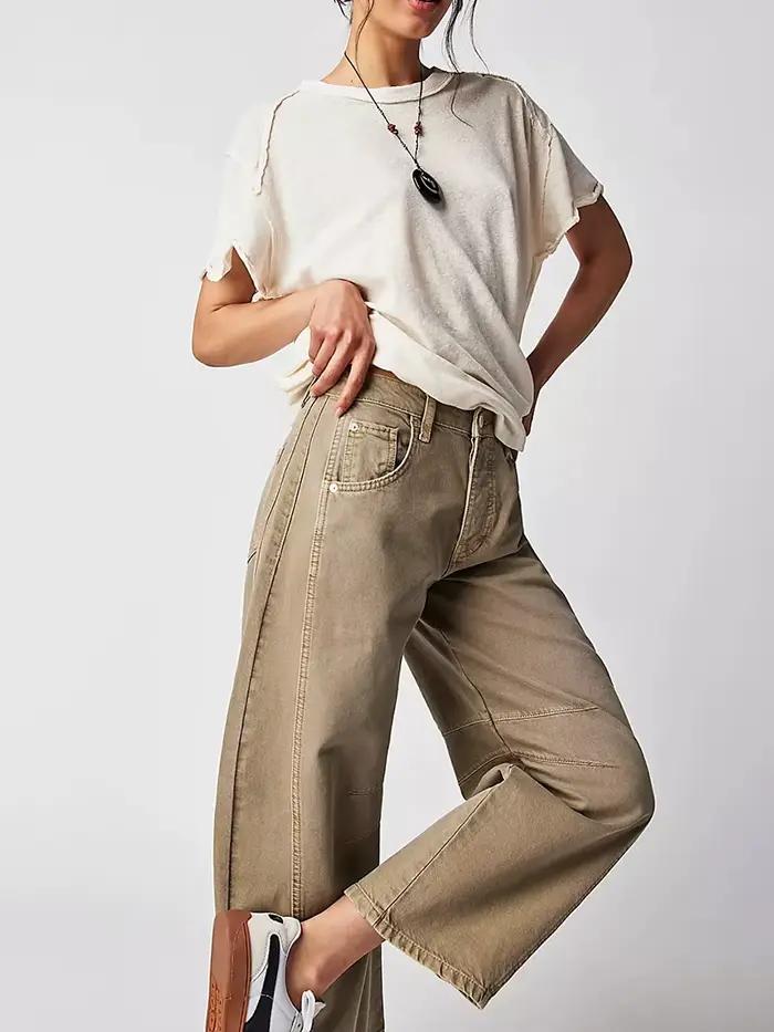 Jean large en denim pour femme