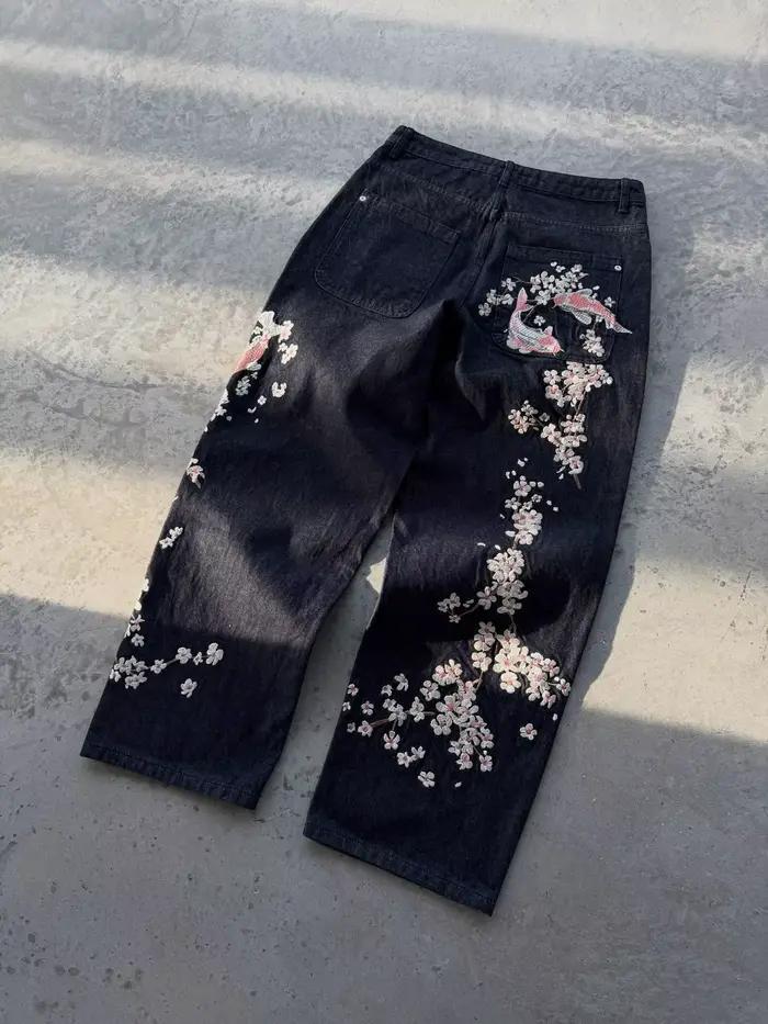 Jeans amples de style américain pour hommes et femmes