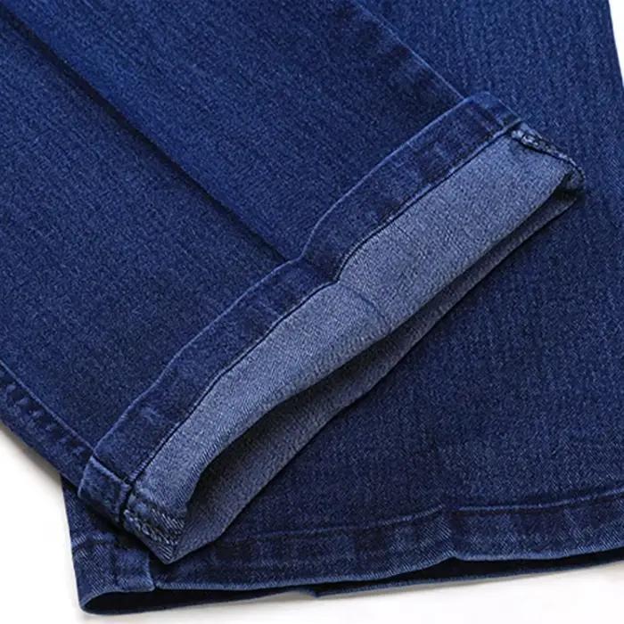 Jean classique extensible pour homme, pantalon Baggy droit en coton, bleu, tailles 30 à 45