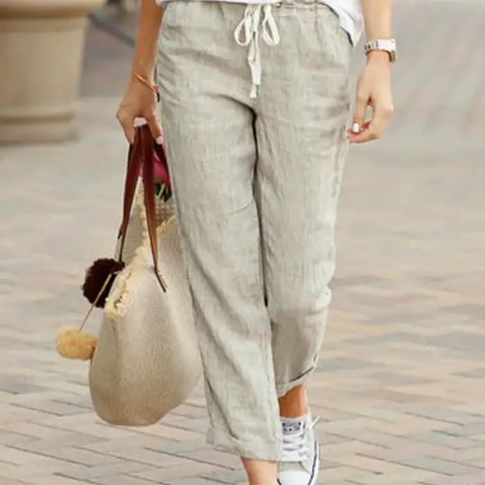 Pantalon long kaki pour femme